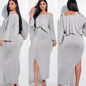 MV Sport Gray Maxi Dress Set